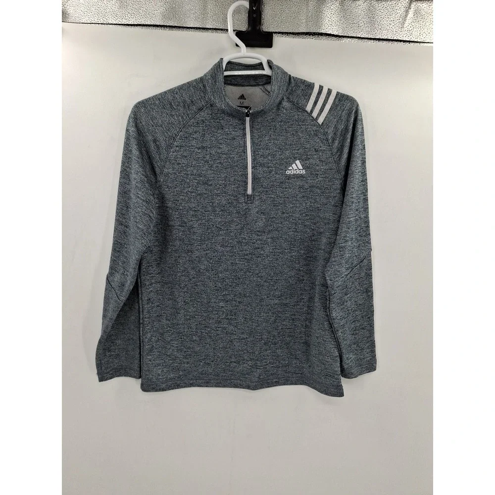 Adidas Men's Poly Warm Fleece‎ Pullover Sweat Shirt 1/4 Zip Gray Size Medium